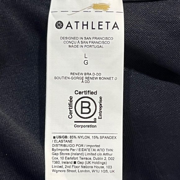 NWT Renew Bra D-DD Sz LARGE Black Adjustable Straps - Picture 5 of 6